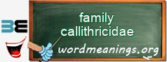 WordMeaning blackboard for family callithricidae